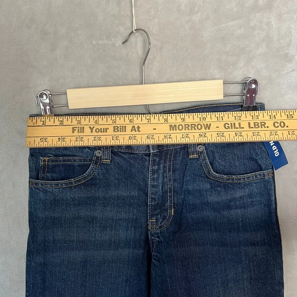 Old Navy Boys Size 12 Dark Wash Denim Straight Non-Stretch Jeans NWT V/306488